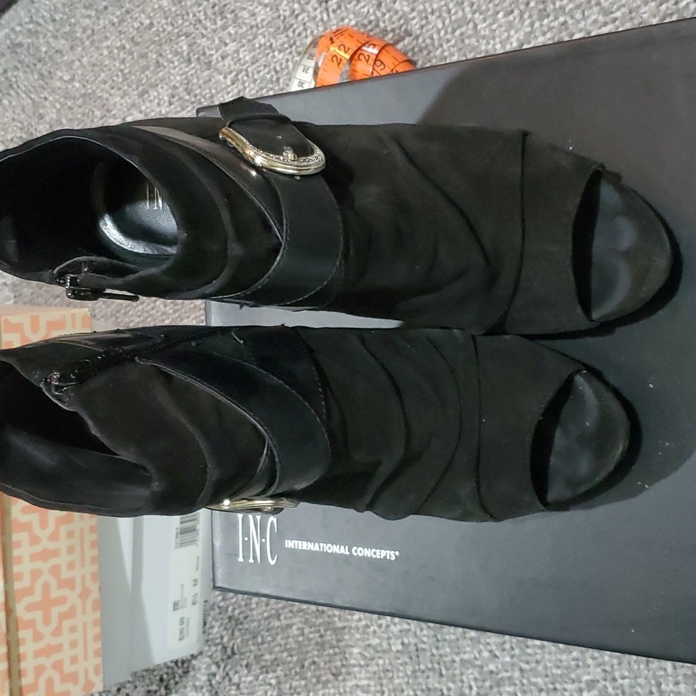 Peep toe booties